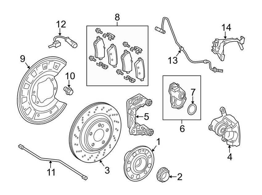 Mercedes Wheel Hub - Rear 2223570008